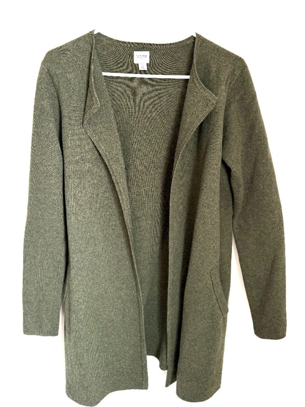 J. Crew Olive Green Open Front Cardigan